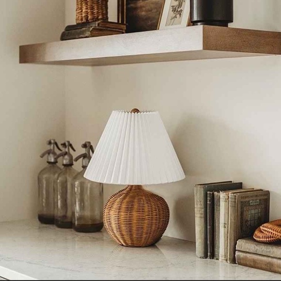 Threshold Designed With Studio McGee Natural Wicker Lamp Brown. New. - Picture 3 of 5